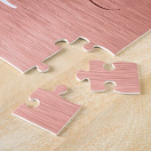 Roos goudpenseel Glitter Monogram Legpuzzel (Zijkant)