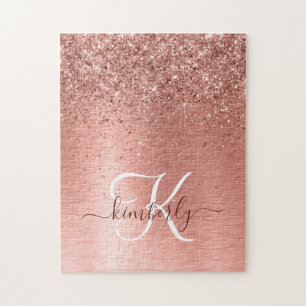 Roos goudpenseel Glitter Monogram Legpuzzel