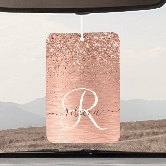 Roos goudpenseel Glitter Monogram Luchtverfrisser