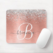 Roos goudpenseel Glitter Monogram Muismat (Met muis)