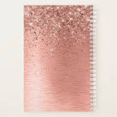 Roos goudpenseel Glitter Monogram Planner (Achterkant)