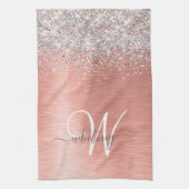 Roos goudpenseel Glitter Monogram Theedoek (Verticaal)