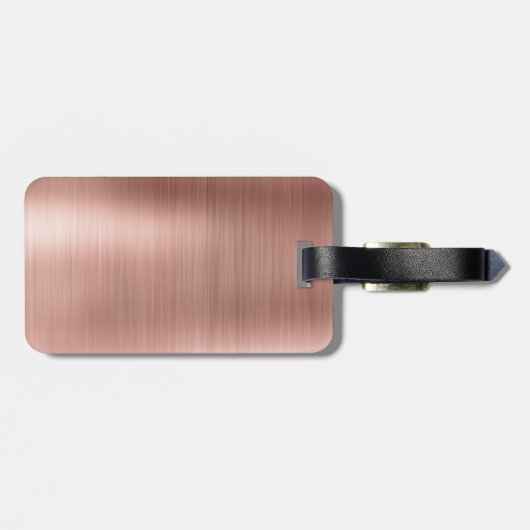 Roos goudpenseel monogram naam en Initiaal Bagagelabel (Achterkant horizontaal)