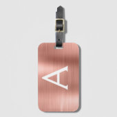 Roos goudpenseel monogram naam en Initiaal Bagagelabel (Voorkant (verticaal))