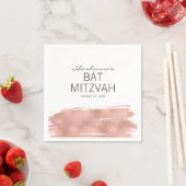 Roos goudpenseelbek van Mitzvah Paper Napkin Servet (Insitu)