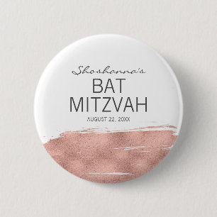 Roos goudpenseelstreek met Mitzvah Button