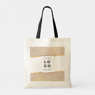 Roos goudroze elegante moderne merknaam tote bag