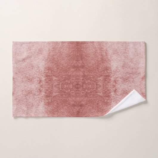 Roos goudroze fluwelen handdoeken en velourflens (Handdoek)