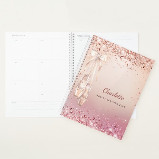 Roos goudroze glitter ballerina monogram 2022 planner (Display)