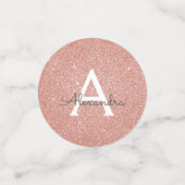 Roos goudroze glitter Sparkle Monogram Confetti (Kleine voorkant)