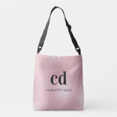 Roos goudroze monogram crossbody tas (Achterkant)