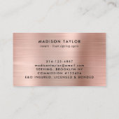 Roos goudroze monogram notaris visitekaartje (Achterkant)