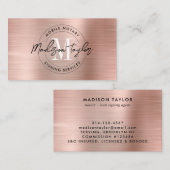 Roos goudroze monogram notaris visitekaartje (Voorkant / Achterkant)