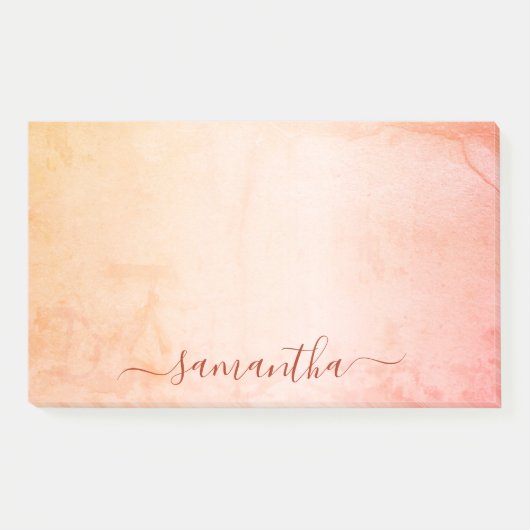 Roos goudroze roze marmer-monogram post-it® notes (Voorkant)