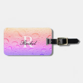 Roos goudroze waterdruppels Ombre Custom Modern Bagagelabel (Voorkant horizontaal)