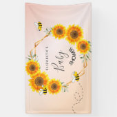 Roos goudroze zonnebloemen moeder op Baby shower Spandoek (Verticaal)