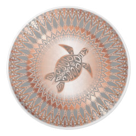 Roos goudschildschildpad en Mandala Kustal Keramische Knop