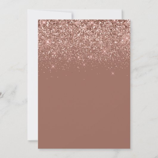 Roos goudsparkle glitter girly script 16 verjaarda kaart (Achterkant)