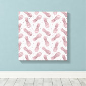 Roos goudStippen ananassen Canvas Afdruk (Insitu (Houten vloer))