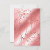 Roos goudstof roos roze rsvp reactiekaart (Achterkant)