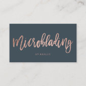 Roos-goudtipografiekool voor microblading visitekaartje (Voorkant)