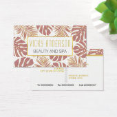 Roos, goudtropische bladeren, visitekaartjes (Bureau)