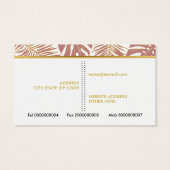 Roos, goudtropische bladeren, visitekaartjes (Achterkant)