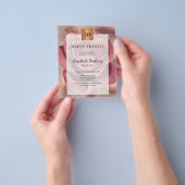 Roos gouduitnodiging voor budgetverjaardag flyer (Hand)