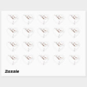 Roos goudvezel hart sticker (Vel)
