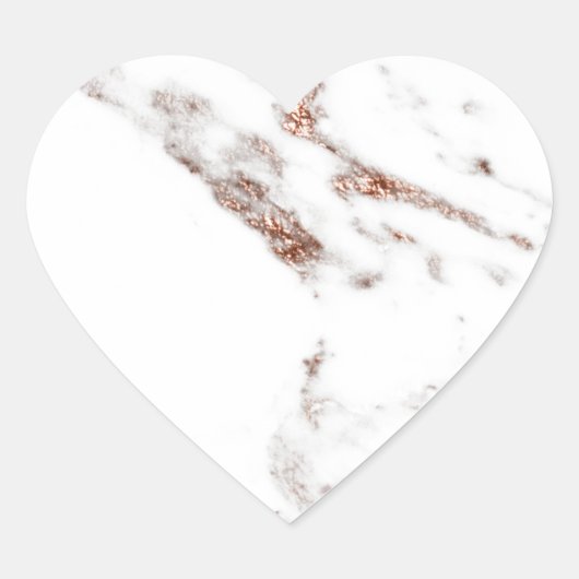 Roos goudvezel hart sticker (Voorkant)