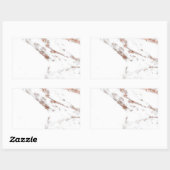 Roos goudvezel rechthoekige sticker (Vel)