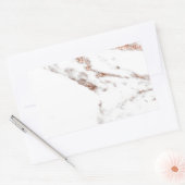 Roos goudvezel rechthoekige sticker (Envelop)