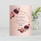 Roos goudvuurwapens met een geometrische bruiloft kaart (Staand voorkant)