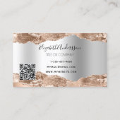 Roos goudzilvervormer marmer logo QR-code Visitekaartje (Achterkant)