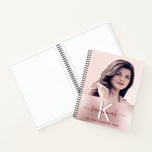 Roos goudzwart monogram notitieboek (Binnen)