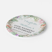 Roos Greenery 60th Diamond Wedding Jubileum Papieren Bordje (Gekanteld)