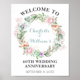 Roos Greenery 60th Diamond Wedding Jubileum Poster