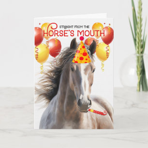Roos Grey Horse Funny Birthday Kaart