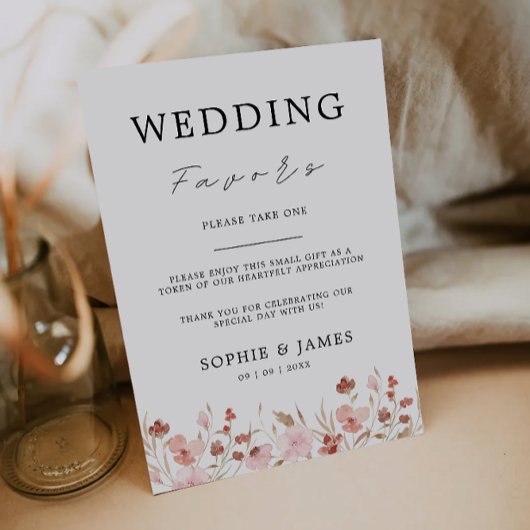 Roos gunsten teken, neem een bruiloft kaart