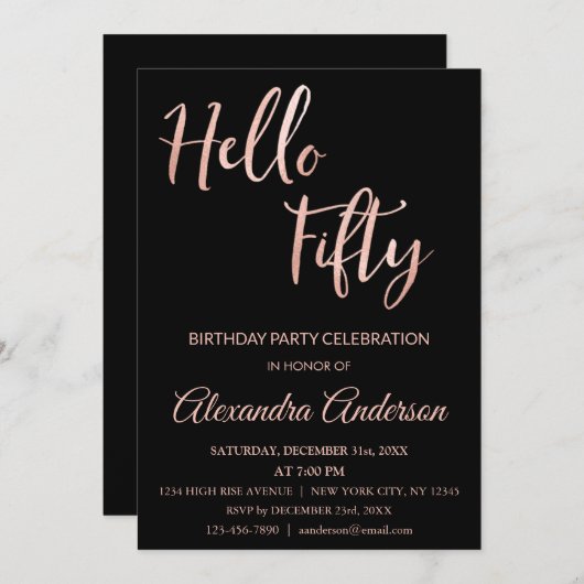 Roos Hallo Gold Foil Kaart (Voorkant / Achterkant)