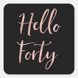 Roos Hallo Gold Foil Vierkante Sticker