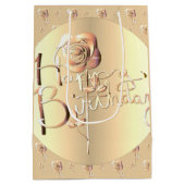 Roos "Happy Birthday" Medium Cadeauzakje (Achterkant)
