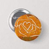 "Roos hart 3" Floral Button (Voorkant /achterkant)