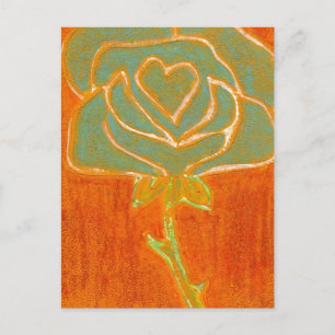 "Roos hart #4" Floral Briefkaart