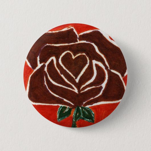 "Roos hart #7" Floral Button (Voorkant)