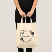 Roos hart met naam Canvas tas (Voorkant (product))
