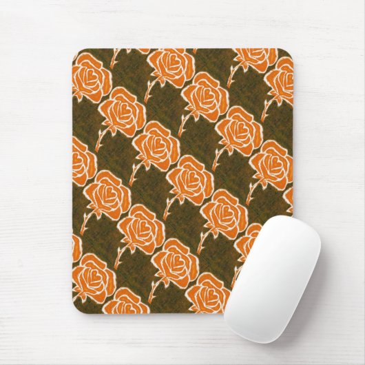 "Roos hart nr. 8" Gekoppelde patroonflora Mousepad Muismat (Met muis)