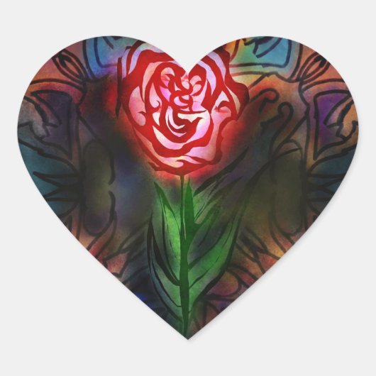 Roos Hart Sticker (Voorkant)