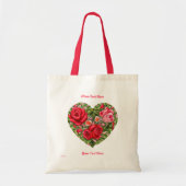 Roos hart Tote Bag (Voorkant)