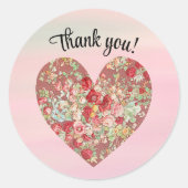Roos Hartelijk dank Ronde Sticker (Voorkant)